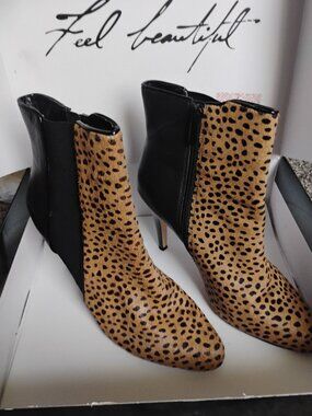 White House Black Market black and cheetah print  Blaze Booties